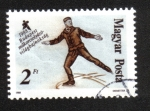 Stamps Hungary -  Campeonatos mundiales de patinaje artístico, pintura de patinador artístico.