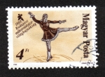 Stamps Hungary -  Campeonatos mundiales de patinaje artístico, pintura de patinadora artística.