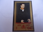 Sellos de Europa - Alemania -  DDR- Junger Mann- 500 Aniversario de la pintura Lucas Cranach el Viejo (1472-1553) Artista Alemán