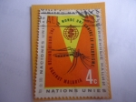 Sellos de America - ONU -  Mosquito Anofeles (Anopheles Sp) - Lucha contra la malaria.