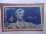 Stamps United States -  Estatua de Lincoln - Estatua del escultor Italiano:Daniel Chester French (1850-1931)