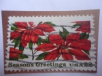 Stamps United States -  Plantas de poinsettia - Navidad 1985 - Saludos de Temporada.
