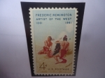Stamps United States -  Frederic Remington (1861-1909)- Artist of the West, Centenario de su Nacimiento 1861-1961-Señal de H