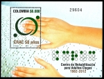 Stamps : America : Colombia :  CENTRO DE REHABILITACIÓN PARA ADULTOS CIEGOS- CRAC 50 AÑOS