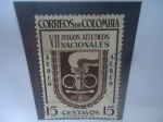 Stamps Colombia -  VII Juegos Atléticos Nacionales- Cali, Julio 1954- Emblema.