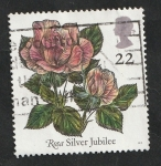 Stamps United Kingdom -  1551 - Flores, Rosa silver jubilee
