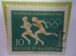Sellos de Europa - Alemania -  República Democrática-Juegos Olímpicos de Verano e Invierno-Roma,1960-Atletismo