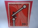 Stamps Germany -  Coferencia de Horarios Europeos,Wiesbaden 1955 - Representación esquemática de señales de ferrocarri