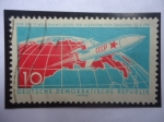 Stamps Germany -  DDR- Vostok 1 - Primer Volante Espacial:Yury Aleksevich Gagarin (1934-1968)Primer cosmonauta sovieti