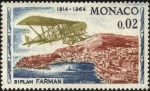 Stamps Europe - Monaco -  50 años del primer rally aéreo Monte Carlo. Biplano FARMAN.