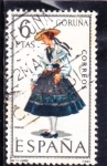 Stamps Spain -  TRAJE REGIONAL- A CORUÑA(44)