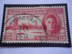 Stamps Oceania - Solomon Islands -  King George VI- Parlamento-Londres - 