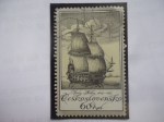 Stamps Czechoslovakia -  Barco - Del pintor Vaclav Hollar (1607-1677) - Grabados Antiguos de Barcos.