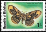 Stamps Maldives -  mariposas