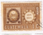 Sellos de America - Guatemala -  Centenario del sello de Correos  1871 1971