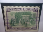 Stamps Honduras -  500 Aniversario del Nacimiento de la Reina Isabel I de España- Isabel Empeñando sus Joyas.