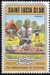 Stamps Saint Lucia -  scouts
