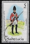 Stamps America - Saint Lucia -  Granadero del 70º Regimiento de infantería 