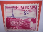 Stamps Guatemala -  Edificio UNESCO - Torre Eilffel