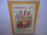 Stamps Australia -  thinking of you - Pensando en tí - Flores Saludos.