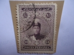 Stamps Iran -  Ahmad Shad Qajar (1897-1930) Retrato en un Marco Morisco