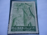 Stamps Lebanon -  Isis en el templo Kalabsha - Salvar los Monumentos Nubios