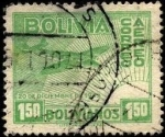 Sellos de America - Bolivia -  Aeroplano y el sol. Revolución del 20 de diciembre de 1943.