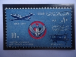 Sellos de Africa - Egipto -  UAR- Silver Jubilee- Air Force College- Universidad de la Fuerza Aérea-25 Años