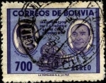 Stamps Bolivia -  Presidentes SILES ZUAZO y ARAMBURU, inauguración línea ferrocarril YACUIBA - SANTA CRUZ.