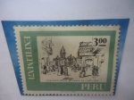 Stamps Peru -  Rugenda- Plaza de Armas de Lima, 1843 - Exposición Filatélica Interamericana Axfilima, 1971.
