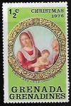 Stamps : America : Grenada :  La Virgen y el Niño, por Cima 