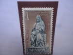 Stamps Spain -  Ed: 2009 -Santa Brigida. Escultura en la Abadía Vadstena-Suecia - Serie:Año Santo de Compostelano.