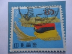 Stamps Japan -  Saludos de Año Nuevo, 1966 - Año de la Casa - Caballito de Paja y Bandera.