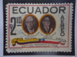 Stamps Ecuador -  Visita del Presidente de Chile- Quito,Agosto 24 de 1971- Entre:Velasco y Allende.
