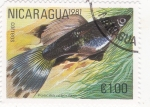 Stamps Nicaragua -  PEZ- poecilia reticulara