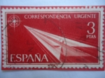 Stamps Spain -  Ed:1671-Correspondencia Urgente-Dardo de Papel - Avión de papel - Papiroflexia (Arte Japones)