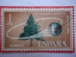 Stamps Spain -  Ed: 1736- VI Congreso Forestal  Universal 1966 - Planeta Orbitando a un pino