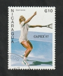 Sellos de America - Nicaragua -  1460 - Capex 87, Exposición internacional en Toronto (Canadá), Tenista