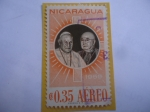 Sellos de America - Nicaragua -  Papa Juan XXIII y el Cardenal Francis Spellman - Serie:Visita del Cardenal a Managua (1959)