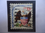Stamps United States -  Aguila Calva (Haliaeetus leucocephalus) y el Escudo- 