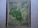 Stamps Spain -  Ed:1477- Misterios Santisimo Rosario - Oleo:La Coranación de la Virgen- Pintor:El Greco (1541-1614)