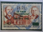 Stamps Peru -  12 Feria Internacional del Pacifico D. Manuel Prado -Sello sobretasa, S/140/2,20.