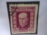 Stamps Czechoslovakia -  Tomas Garrigue Masaryk (1850-1937)-Presidente de Checoslovaquia (1918-1935)-Fundador de la Rep. de C