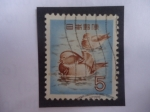 Stamps Japan -  Patos Mandarin (Aix galericulata)- Serie:Fauna y flora Nacional 1952-1968.