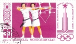 Stamps Mongolia -  TIRO CON ARCO- MOSCÚ'80