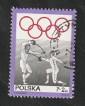 Stamps Poland -  1765 - 50 Anivº del Comité olímpico polaco, Esgrima