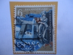Sellos de Europa - Espa�a -  Ed: 1362 - XXV Anivrsario- Alzamiento Nacional -Mujer con Äfora junto a una represa.