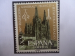 Stamps Spain -  Ed:1373 - XXV Aniv. Exaltación- General Franco-Jefatura Estado - Catedral de Burgos.