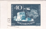 Stamps Hungary -  Campamento antártico soviético y mapa del Polo