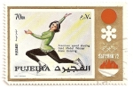Stamps United Arab Emirates -  Fujeira. JJOO Sapporo 72. Medalla de oro patinaje sobre hielo. Ana Henning.